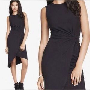 NWT Express Asymmetrical Twist Front Dress - Black - Size XS